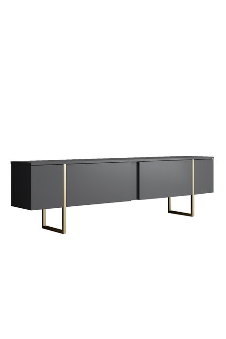 Hanah Home Conjunto de muebles de salón Luxe, Antracita y Oro